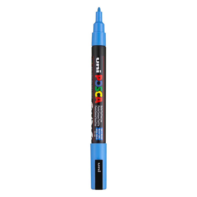 UNI-POSCA POSCA-Marker, AFM PC-3M, Liniendicke 0,9-1,3 mm, fein, himmelblau, 1 Stück