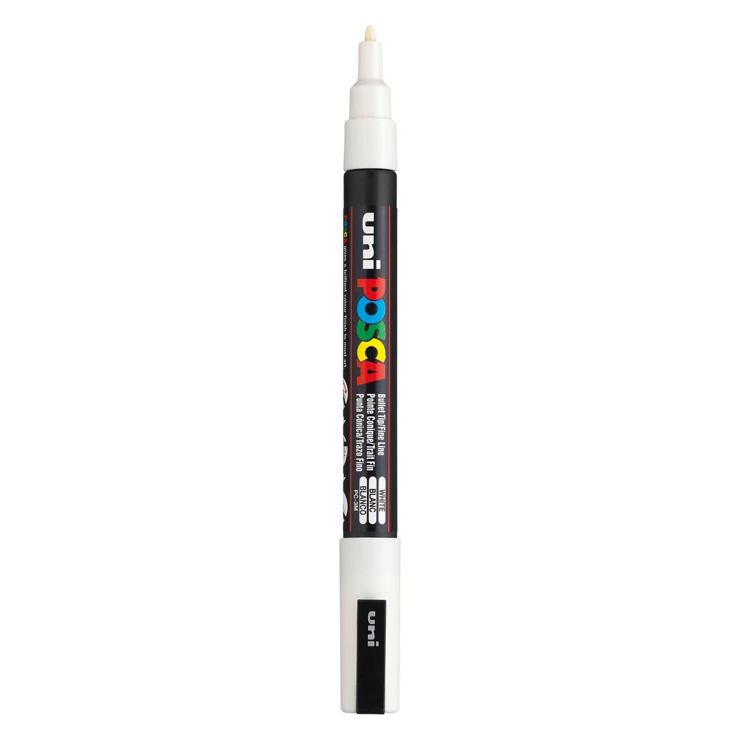 UNI-POSCA POSCA-Marker, AFM PC-3M, Liniendicke 0,9-1,3 mm, fein, weiß, 1 Stück