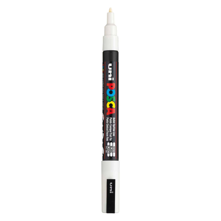 UNI-POSCA POSCA-Marker, AFM PC-3M, Liniendicke 0,9-1,3 mm, fein, weiß, 1 Stück