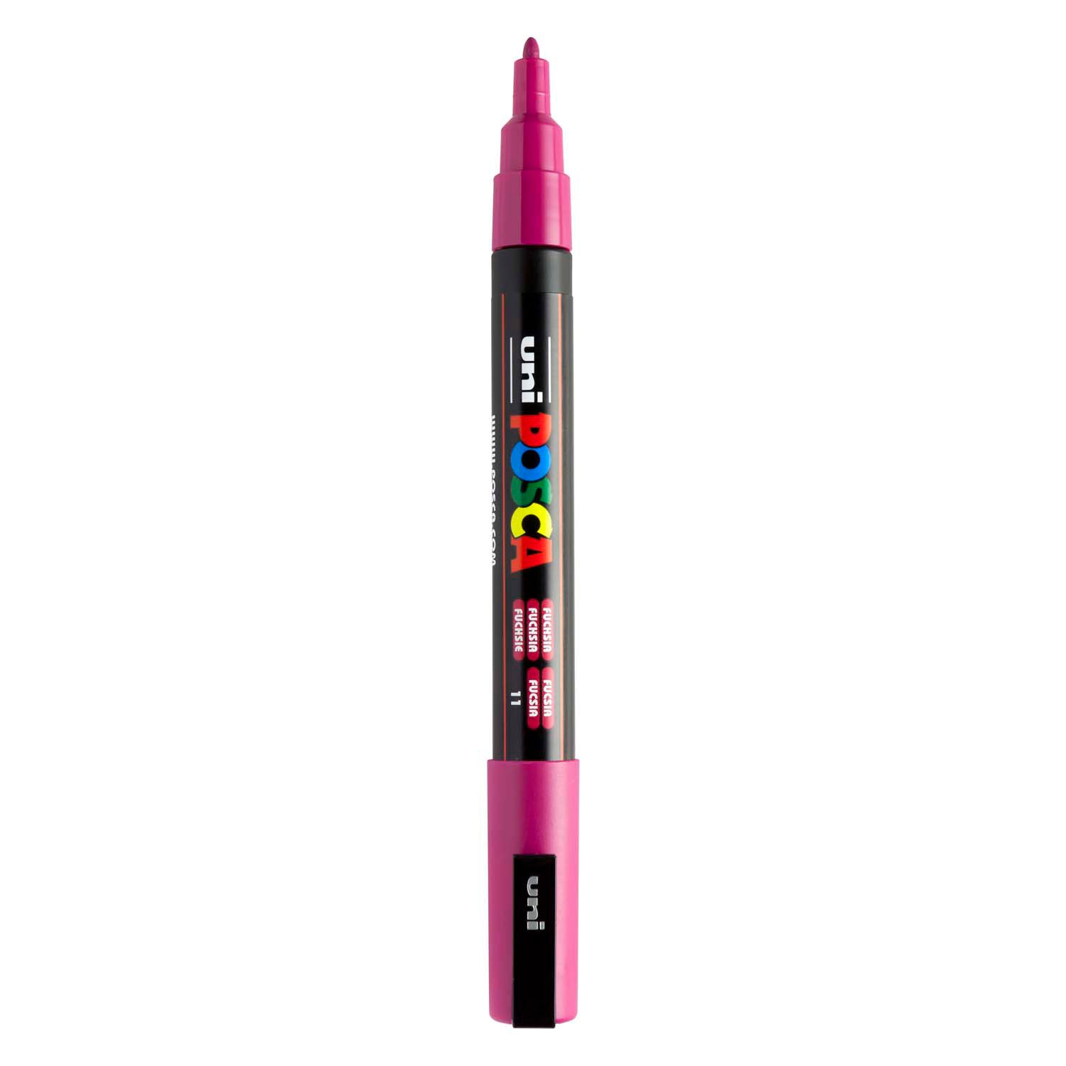 Uni Posca PC3M Acrylmarker Fuchsia – runde Spitze bis 1,3 mm