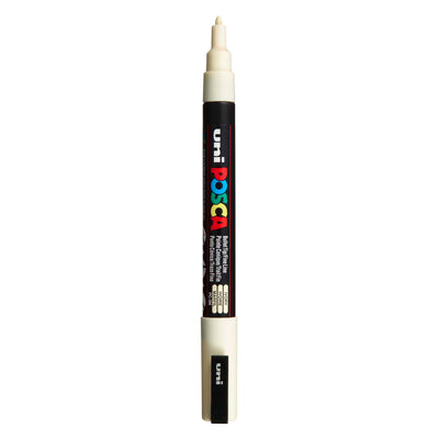 UNI-POSCA POSCA-Marker, AFM-PC-3M, Leitungsdicke 0,9-1,3 mm, fein, Elfenbein, 1 Stück