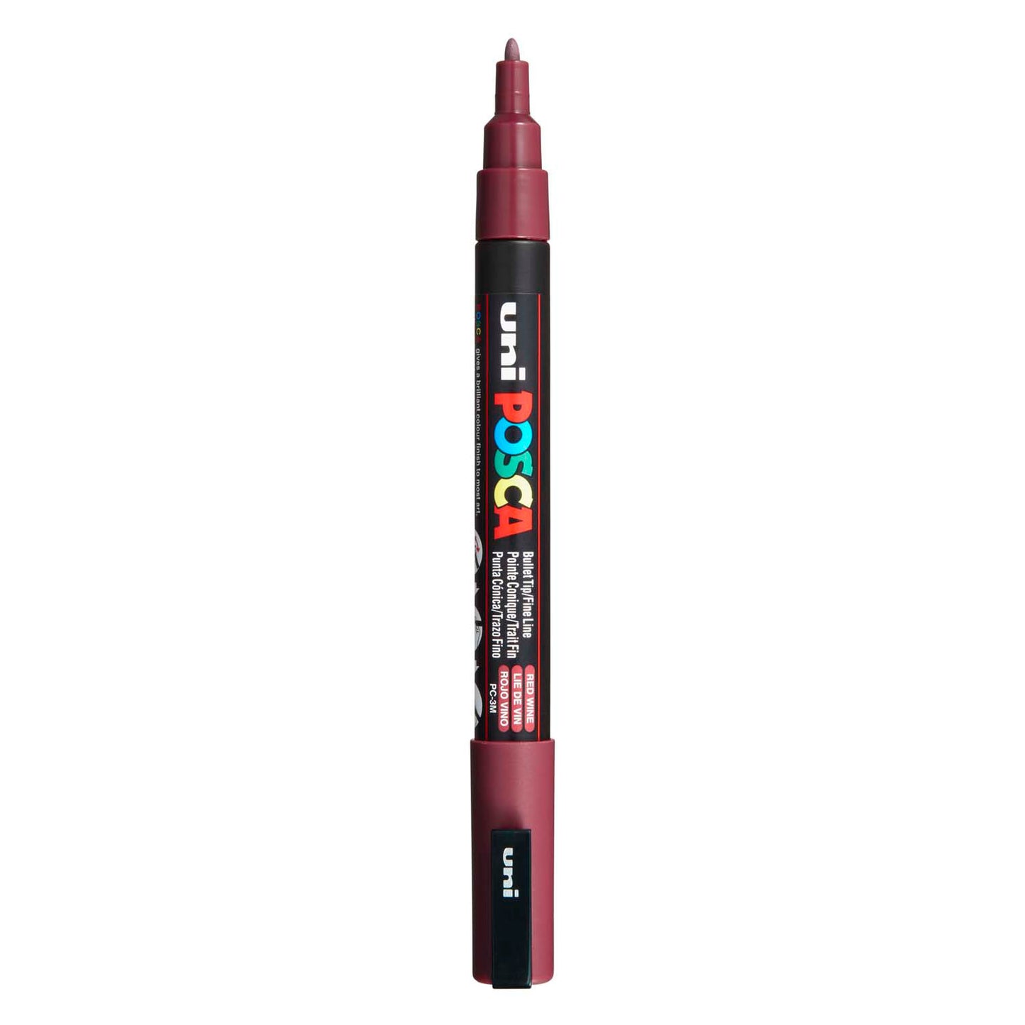 UNI-POSCA POSCA-Marker, AFM PC-3M, Liniendicke 0,9-1,3 mm, Fein, Rotwein, 1 Stück
