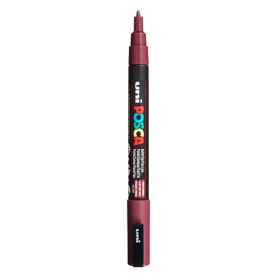 UNI-POSCA POSCA-Marker, AFM PC-3M, Liniendicke 0,9-1,3 mm, Fein, Rotwein, 1 Stück