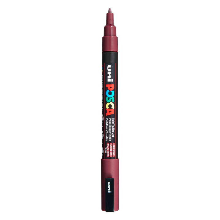 UNI-POSCA POSCA-Marker, AFM PC-3M, Liniendicke 0,9-1,3 mm, Fein, Rotwein, 1 Stück