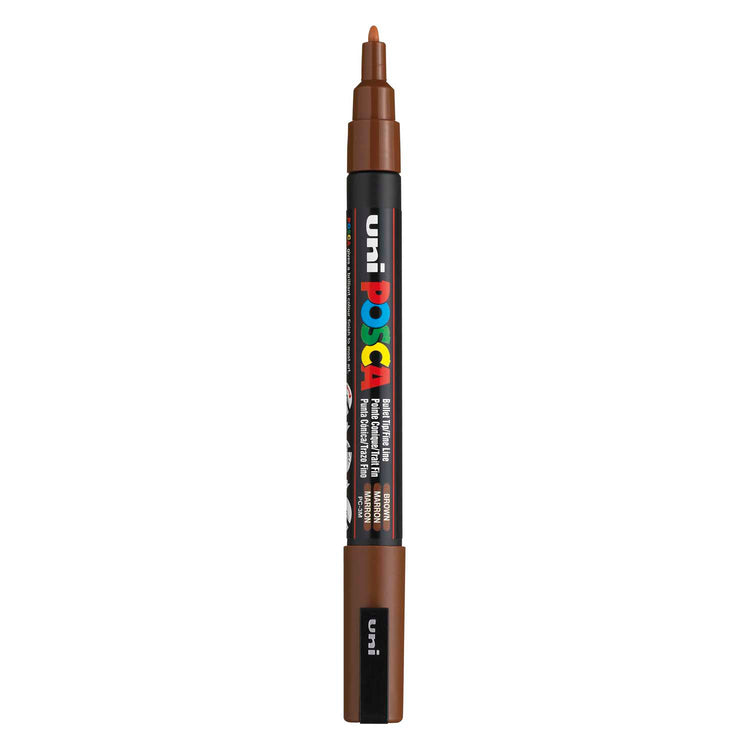 UNI-POSCA POSCA-Marker, AFM PC-3M, Liniendicke 0,9-1,3 mm, fein, braun, 1 Stück
