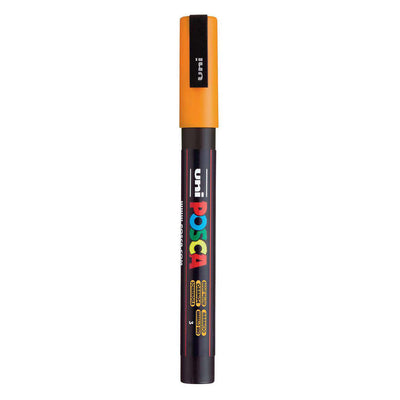 UNI-POSCA POSCA-Marker, AFM PC-3M, Liniendicke 0,9-1,3 mm, fein, leuchtend gelb, 1 Stück