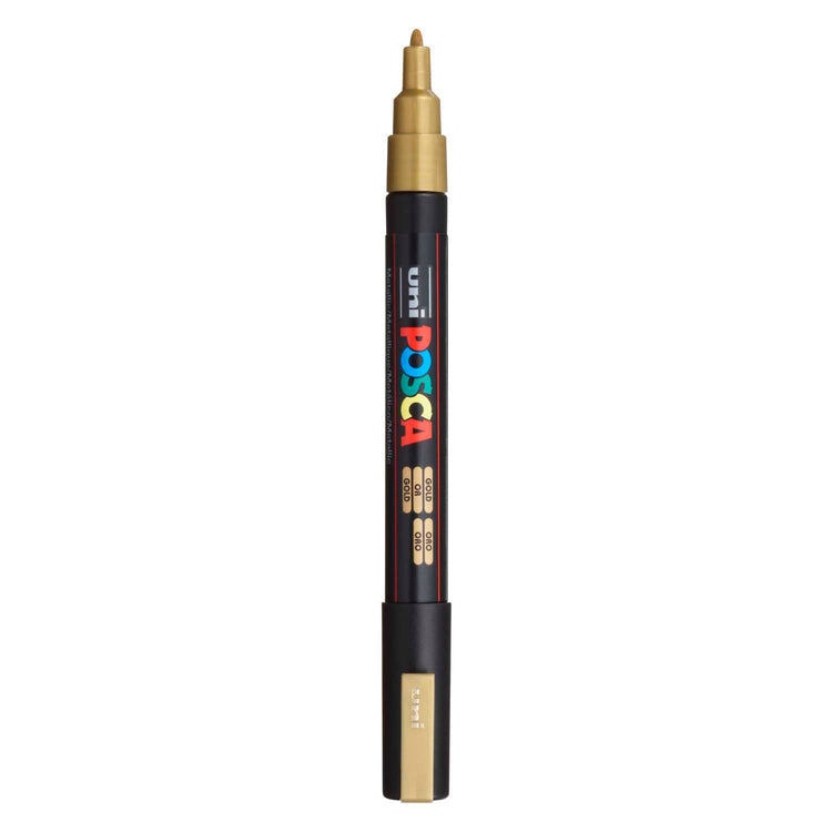 UNI-POSCA POSCA-Marker, AFM PC-3M, Liniendicke 0,9-1,3 mm, fein, Gold, 1 Stück