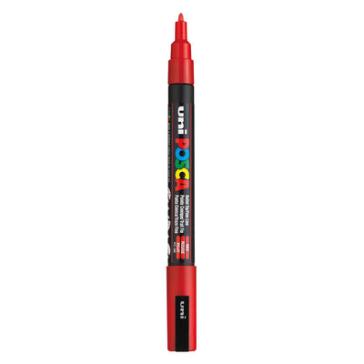 UNI-POSCA POSCA-Marker, AFM PC-3M, Liniendicke 0,9-1,3 mm, fein, rot, 1 Stück