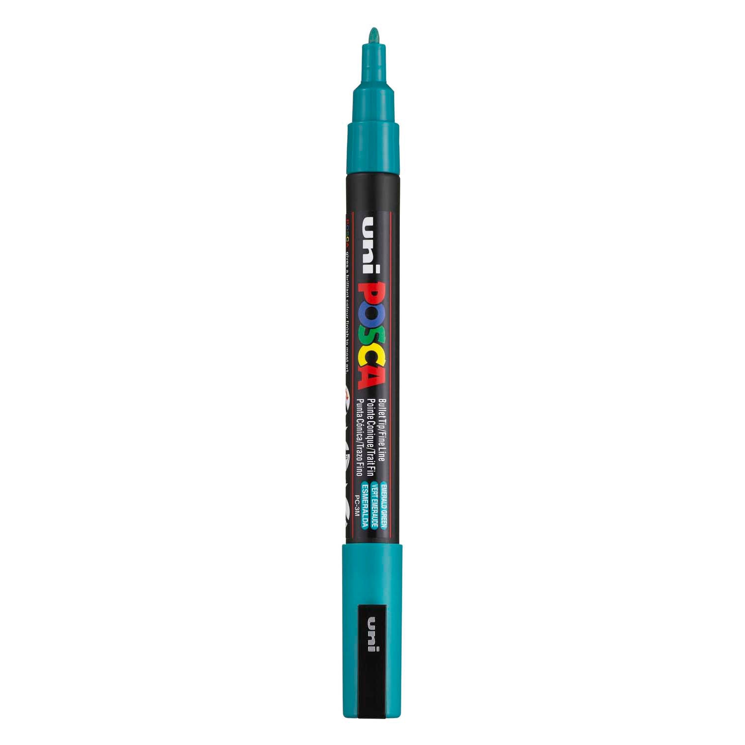 UNI-POSCA POSCA-Marker, AFM PC-3M, Liniendicke 0,9-1,3 mm, fein, smaragdgrün, 1 Stück
