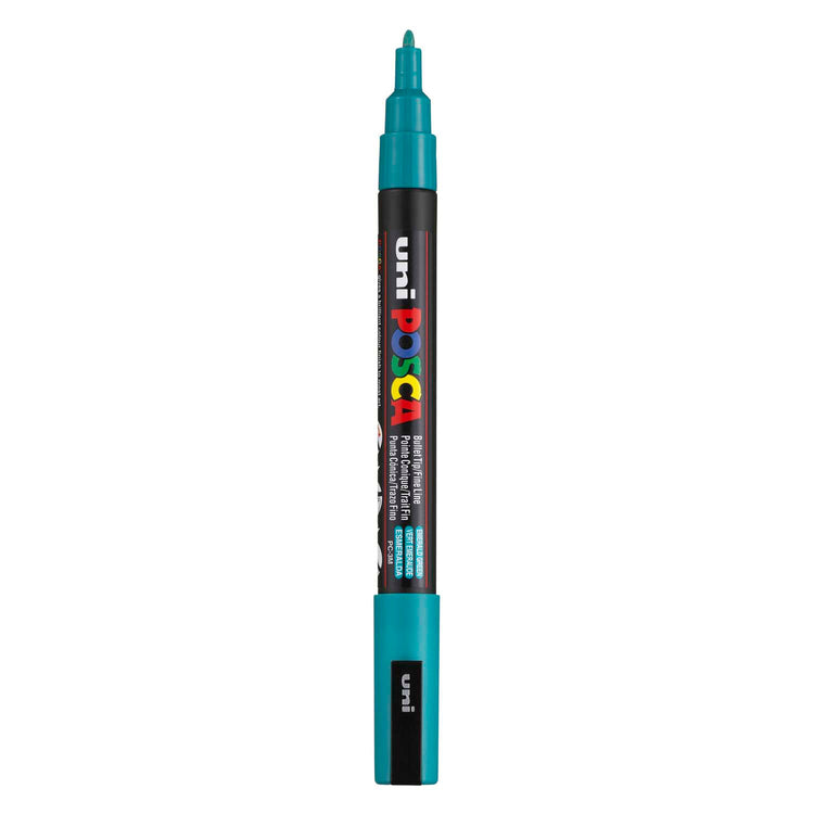 UNI-POSCA POSCA-Marker, AFM PC-3M, Liniendicke 0,9-1,3 mm, fein, smaragdgrün, 1 Stück