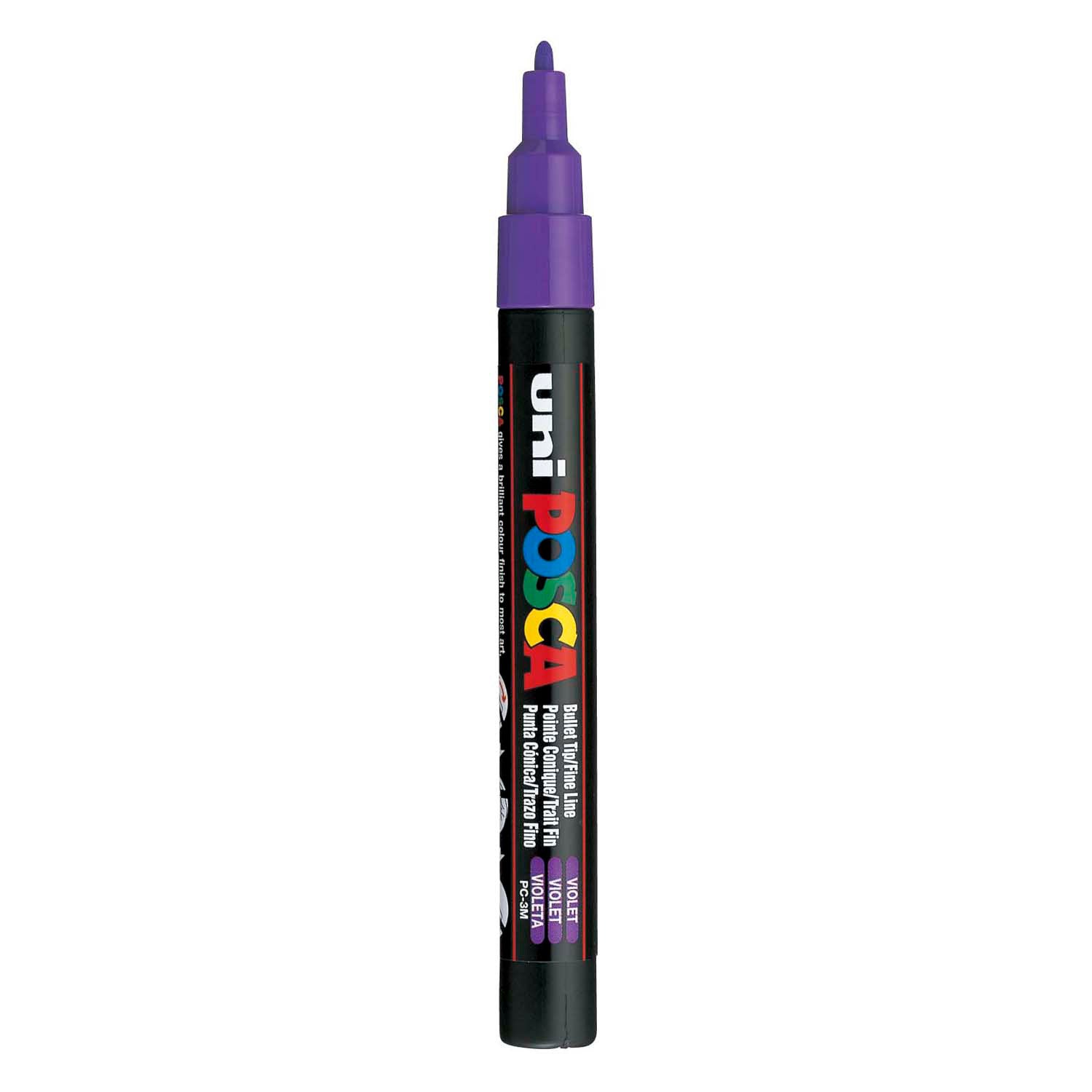 UNI-POSCA POSCA-Marker, AFM PC-3M, Liniendicke 0,9-1,3 mm, Fein, Violett, 1 Stück