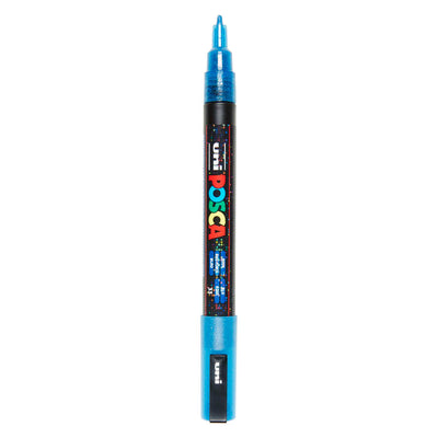 Uni Posca PC3M Lackmarker Glitzer dunkelblau – runde Spitze bis 1,3 mm