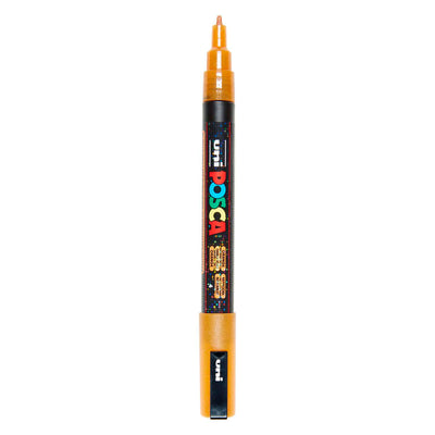 Uni Posca PC3M Lackmarker Glitter Orange – runde Spitze bis 1,3 mm