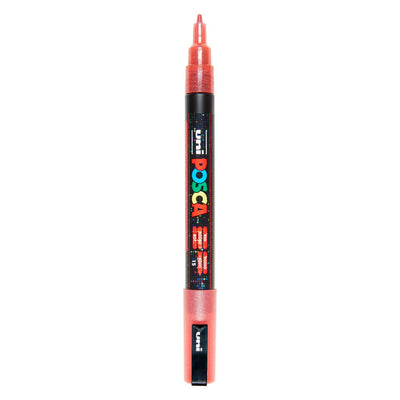 Uni Posca PC3M Lackmarker glitzernd rot – runde Spitze bis 1,3 mm