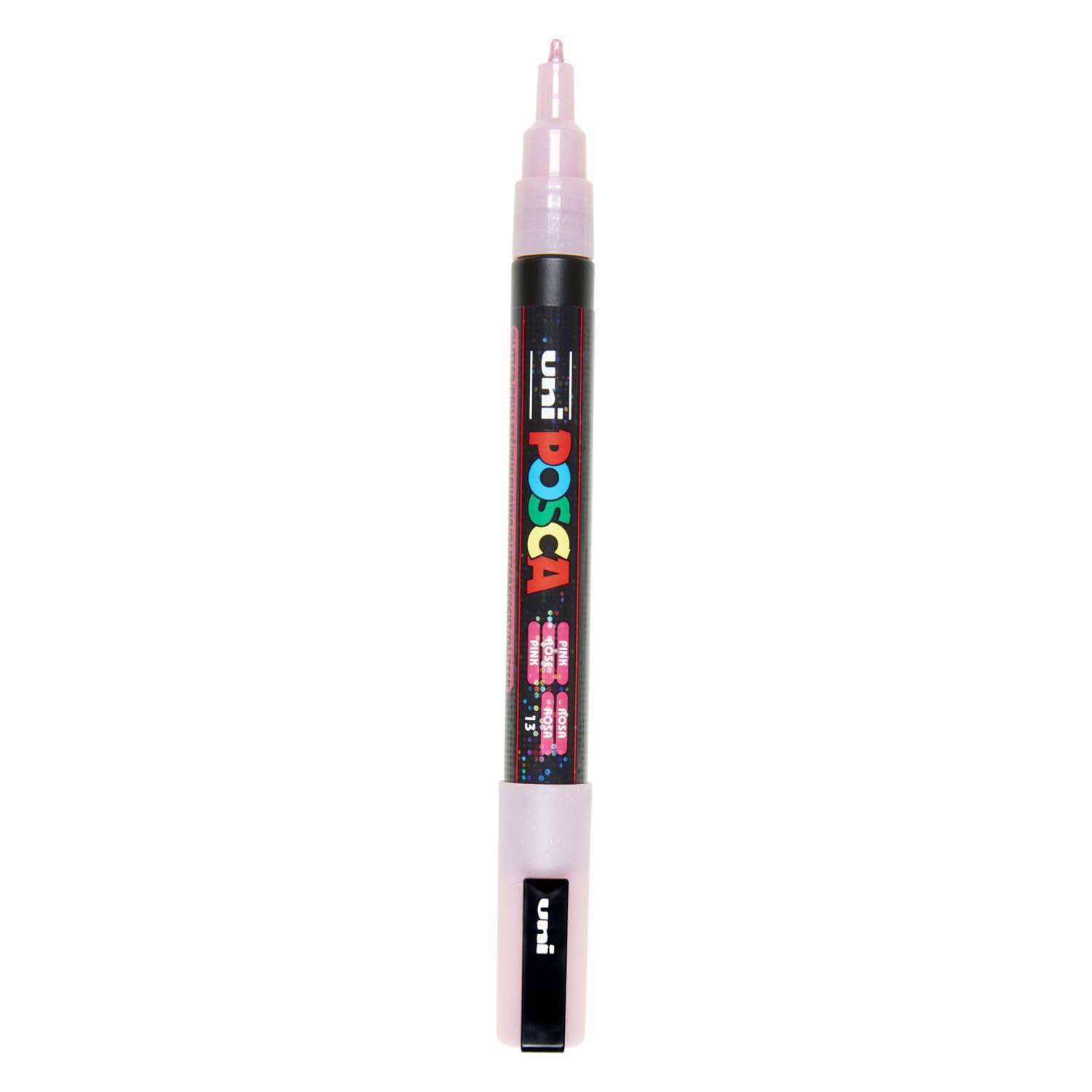 Uni Posca PC3M Farbmarker Glitter Pink – runde Spitze bis 1,3 mm