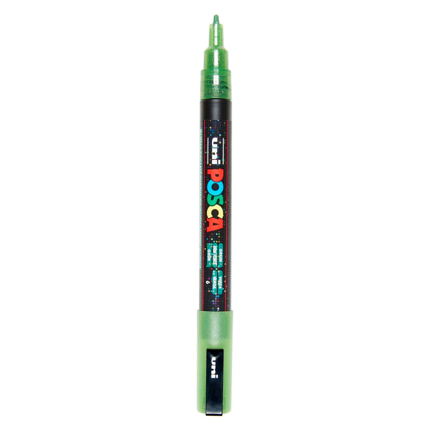 Uni Posca PC3M Lackmarker glitzernd hellgrün – runde Spitze bis 1,3 mm