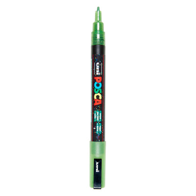 Uni Posca PC3M Lackmarker glitzernd hellgrün – runde Spitze bis 1,3 mm