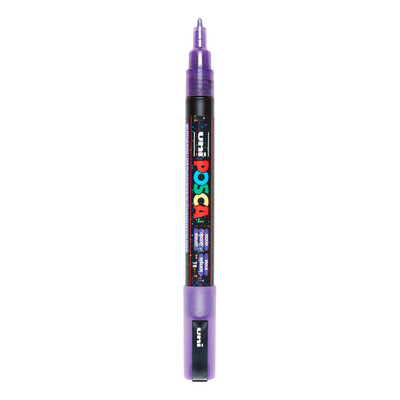 Uni Posca PC3M Lackmarker Glitzer Lila – Runde Spitze bis 1,3 mm