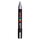 UNI-POSCA POSCA-Marker, AFM PC-5M, Liniendicke 2,5 mm, Medium, Silber, 1 Stück