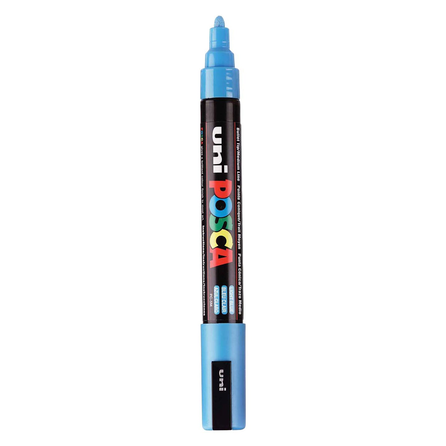UNI-POSCA POSCA-Marker, AFM PC-5M, Liniendicke 2,5 mm, mittel, hellblau, 1 Stück
