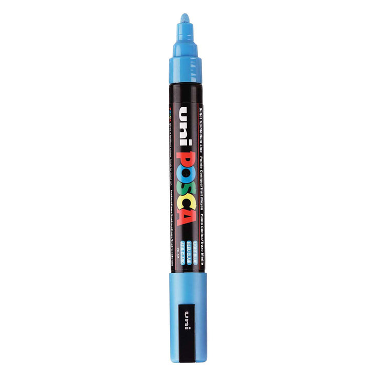 UNI-POSCA POSCA-Marker, AFM PC-5M, Liniendicke 2,5 mm, mittel, hellblau, 1 Stück