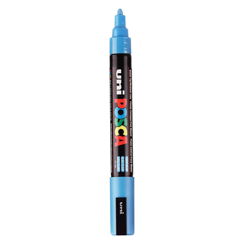UNI-POSCA POSCA-Marker, AFM PC-5M, Liniendicke 2,5 mm, mittel, hellblau, 1 Stück