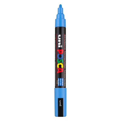 UNI-POSCA POSCA-Marker, AFM PC-5M, Liniendicke 2,5 mm, mittel, himmelblau, 1 Stück