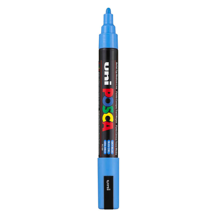 UNI-POSCA POSCA-Marker, AFM PC-5M, Liniendicke 2,5 mm, mittel, himmelblau, 1 Stück