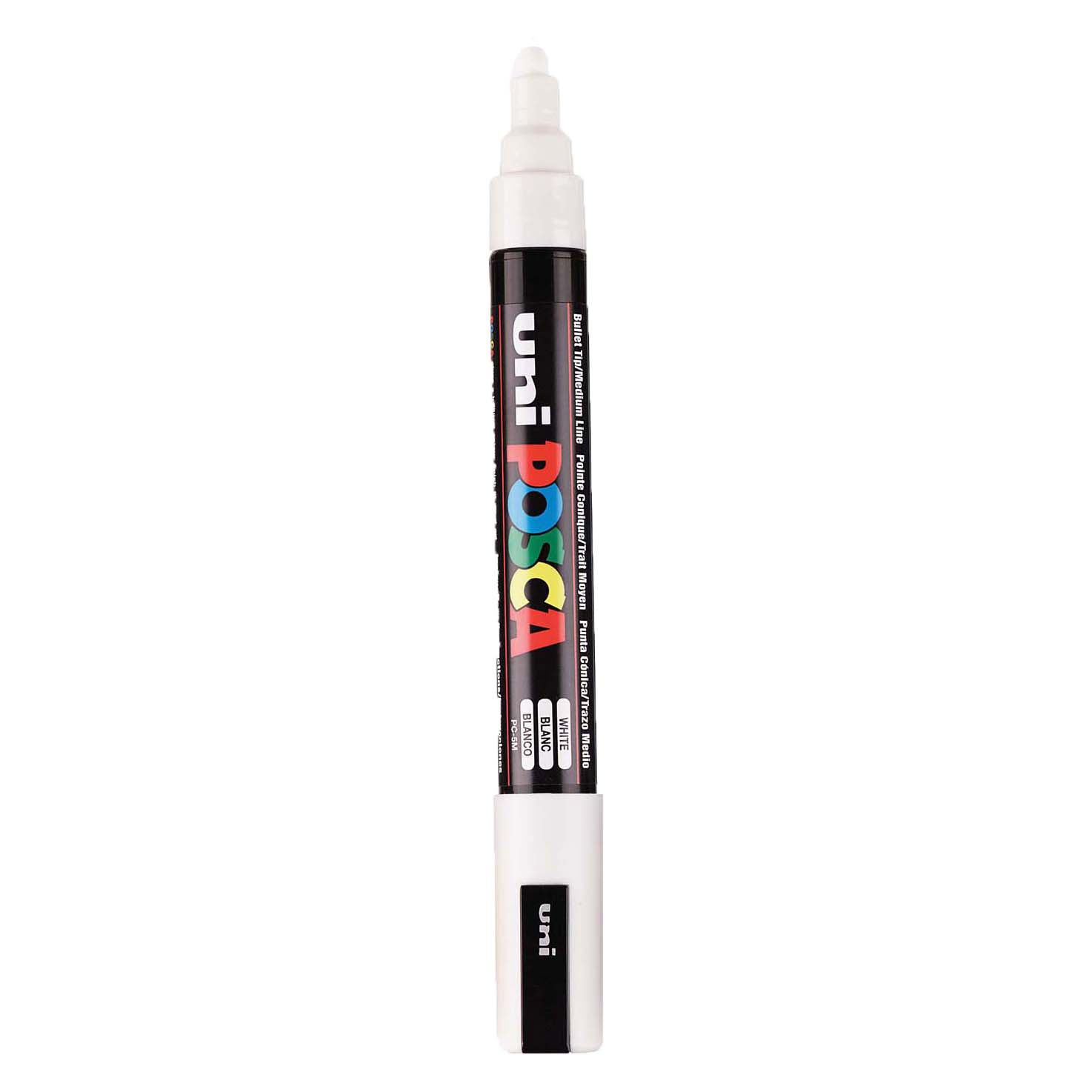UNI-POSCA POSCA-Marker, AFM PC-5M, Liniendicke 2,5 mm, mittel, weiß, 1 Stück