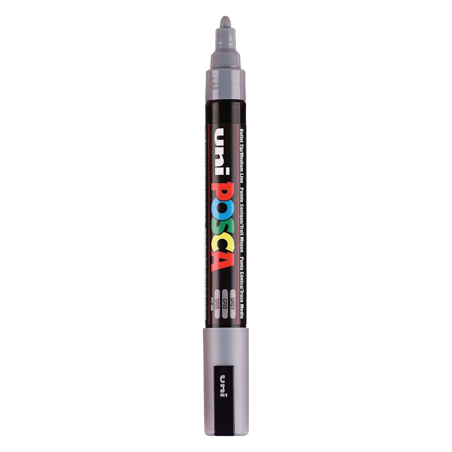 UNI-POSCA POSCA-Marker, AFM PC-5M, Liniendicke 2,5 mm, Medium, Grau, 1 Stück