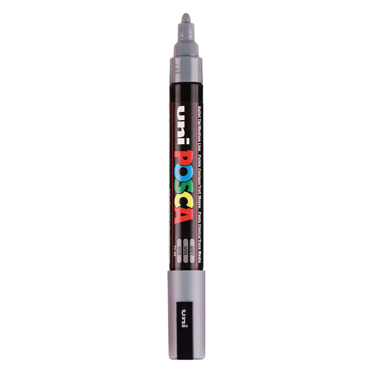 UNI-POSCA POSCA-Marker, AFM PC-5M, Liniendicke 2,5 mm, Medium, Grau, 1 Stück