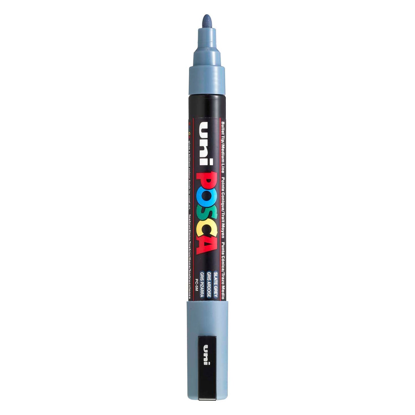 UNI-POSCA POSCA-Marker, AFM PC-5M, Liniendicke 2,5 mm, Medium, Schiefergrau, 1 Stück