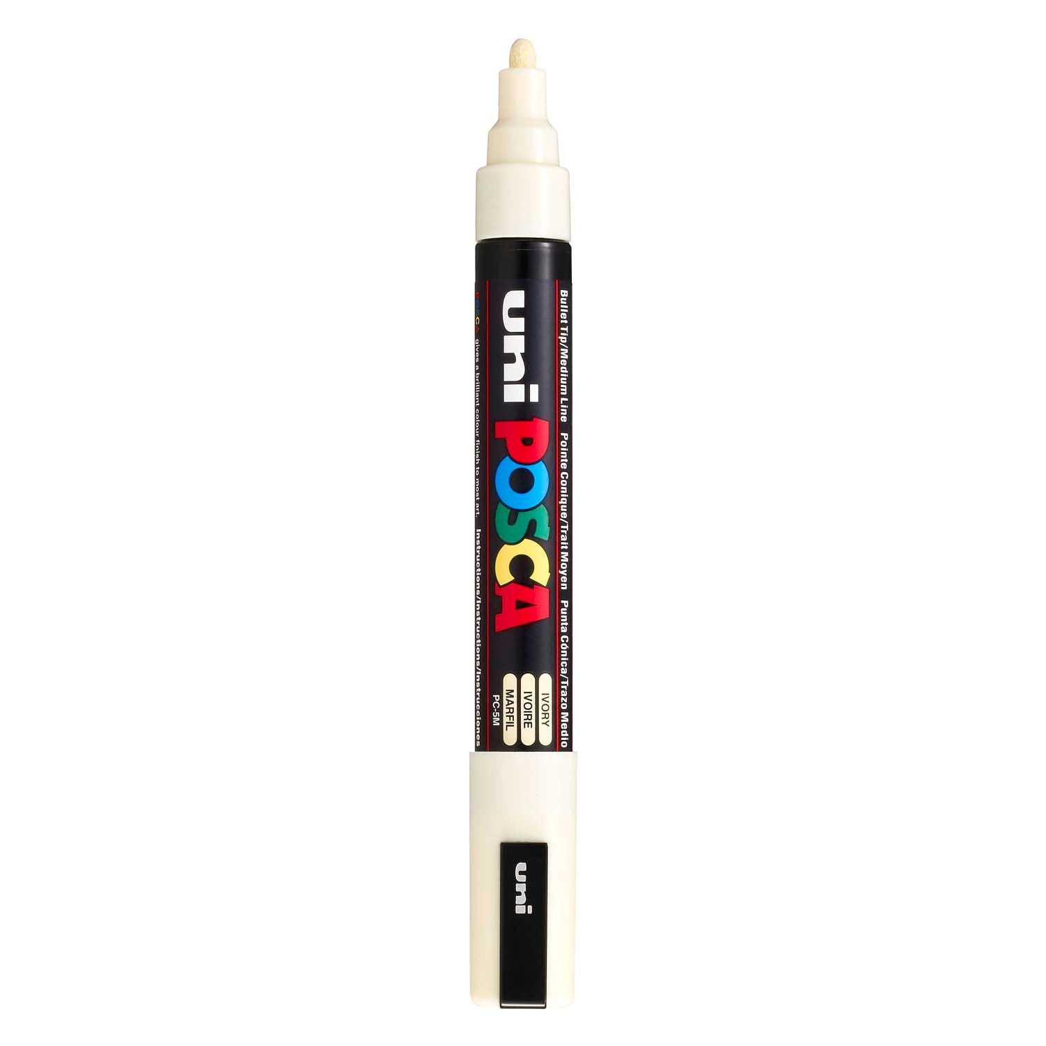 UNI-POSCA POSCA-Marker, AFM PC-5M, Liniendicke 2,5 mm, Medium, Elfenbein, 1 Stück