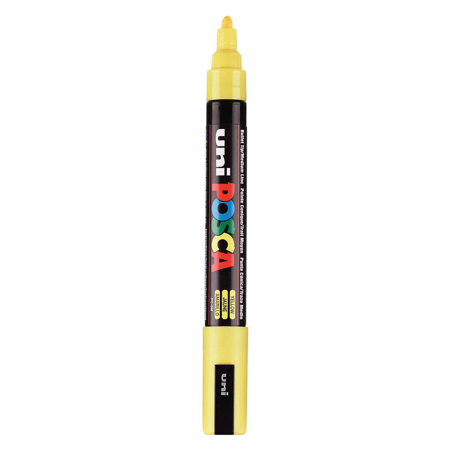 UNI-POSCA POSCA-Marker, AFM PC-5M, Liniendicke 2,5 mm, Medium, Gelb, 1 Stück