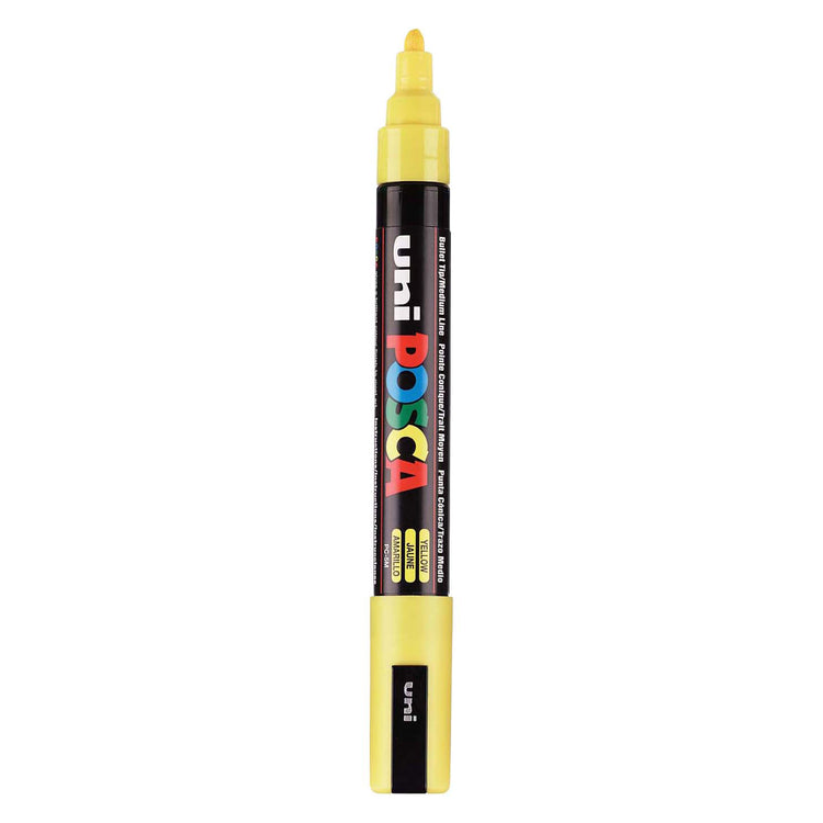 UNI-POSCA POSCA-Marker, AFM PC-5M, Liniendicke 2,5 mm, Medium, Gelb, 1 Stück