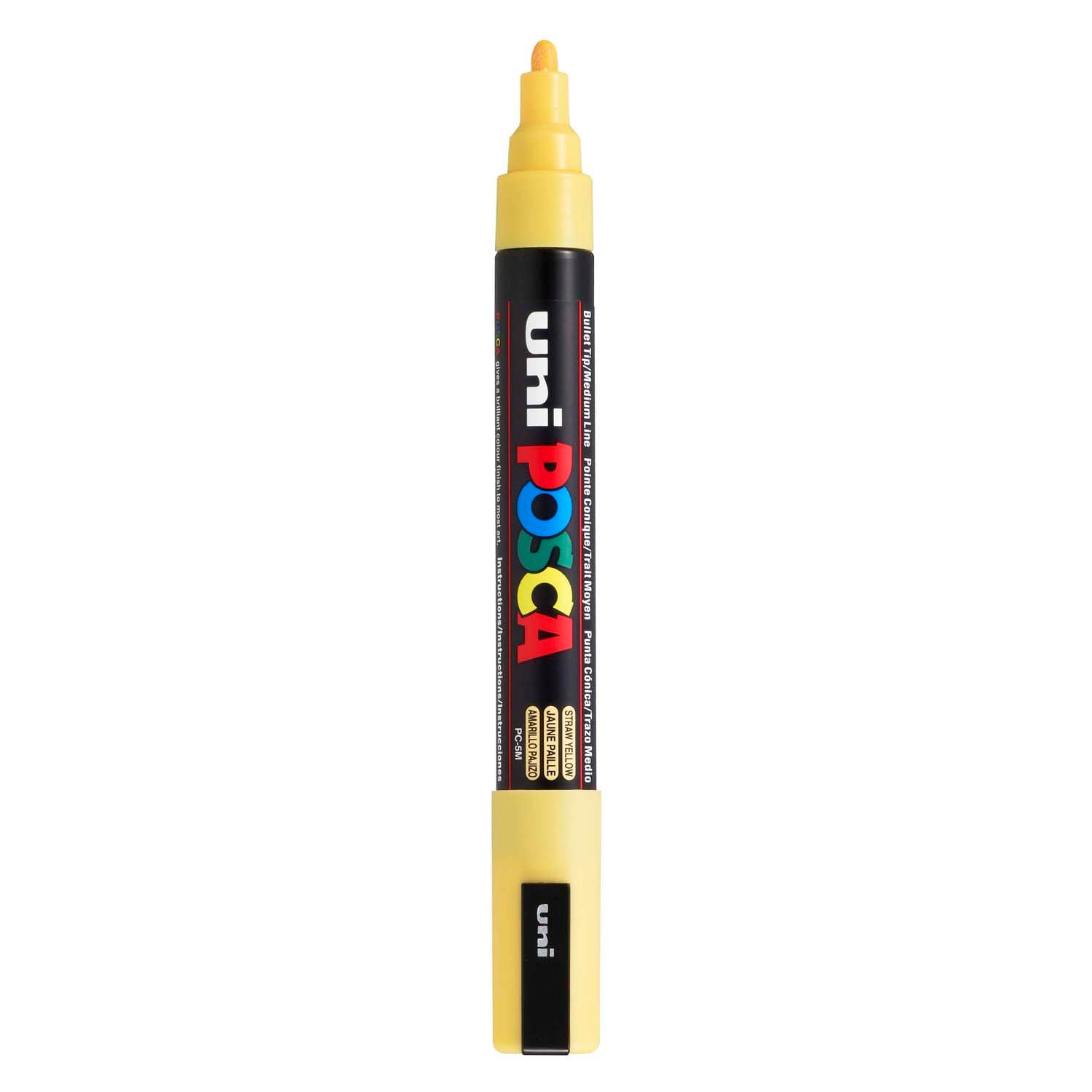 UNI-POSCA POSCA-Marker, AFM PC-5M, Liniendicke 2,5 mm, Medium, Strohgelb, 1 Stück