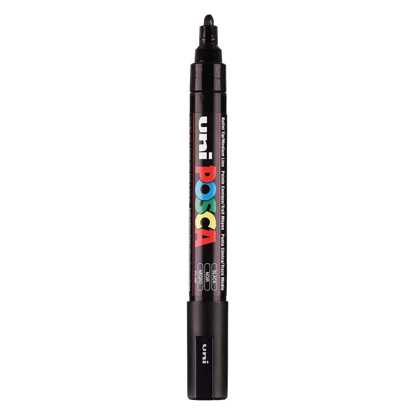 UNI-POSCA POSCA-Marker, AFM PC-5M, Liniendicke 2,5 mm, Medium, Schwarz, 1 Stück