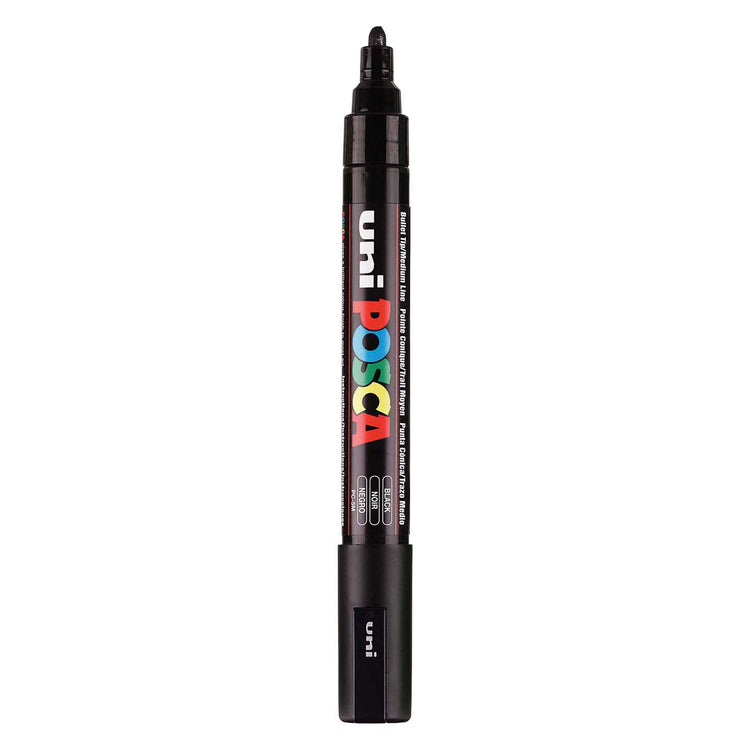 UNI-POSCA POSCA-Marker, AFM PC-5M, Liniendicke 2,5 mm, Medium, Schwarz, 1 Stück