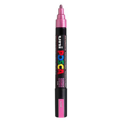 UNI-POSCA POSCA-Marker, AFM PC-5M, Liniendicke 2,5 mm, Medium, Metallic Pink, 1 Stück
