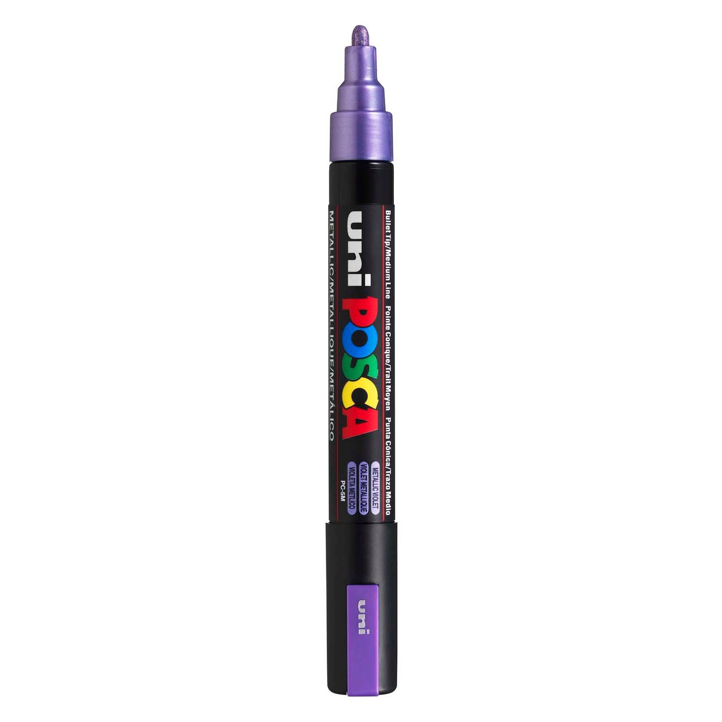 UNI-POSCA POSCA-Marker, AFM PC-5M, Liniendicke 2,5 mm, Medium, metallisches Violett, 1 Stück