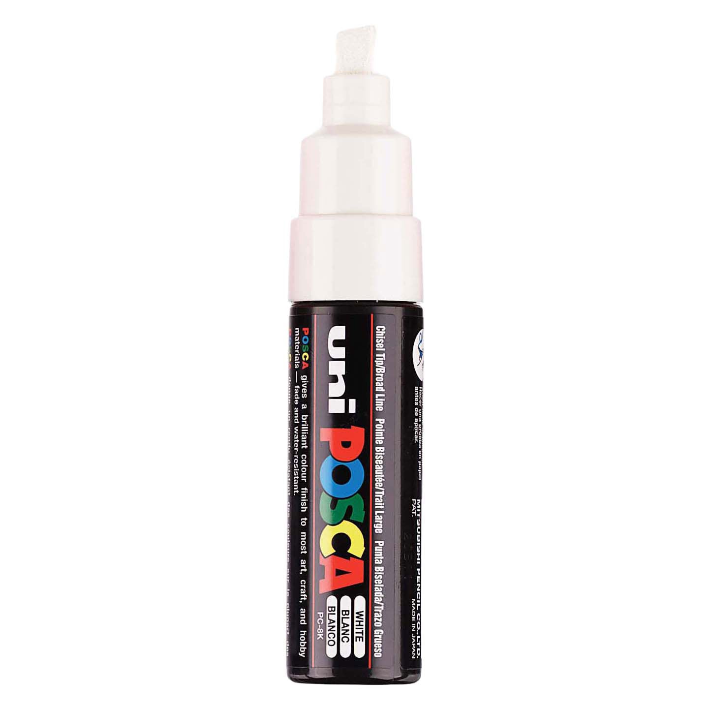 UNI-POSCA POSCA-Marker, AFM PC-8K, Liniendicke 8 mm, breit, weiß, 1 Stück