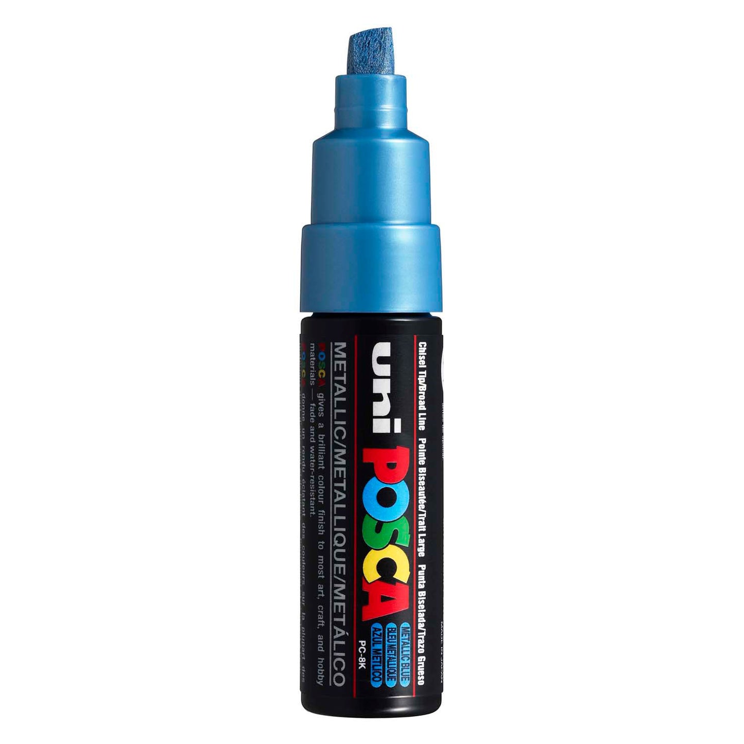 UNI-POSCA POSCA-Marker, AFM PC-8K, Liniendicke 8 mm, breit, metallisches Blau, 1 Stück