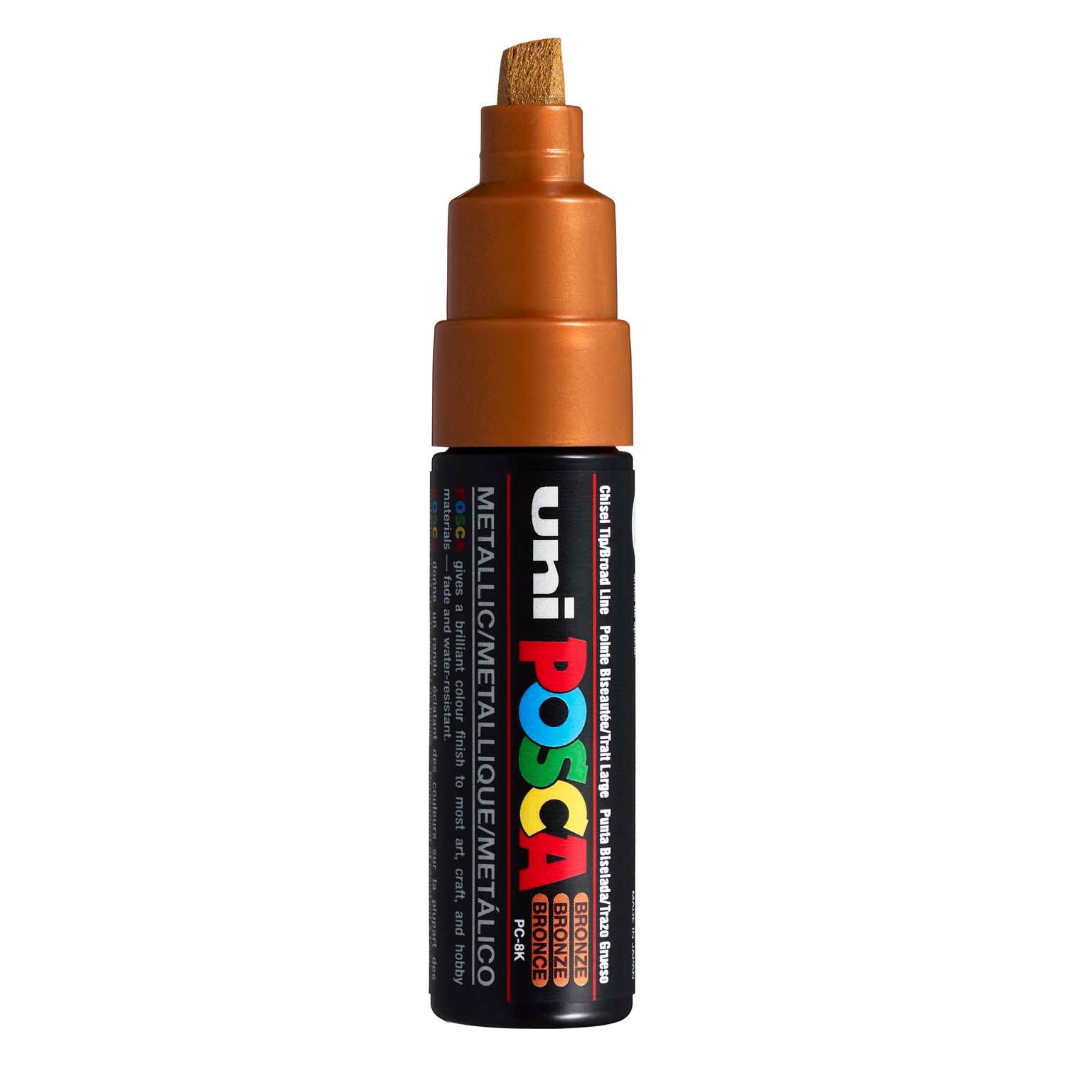 UNI-POSCA POSCA-Marker, AFM PC-8K, Liniendicke 8 mm, breit, Bronze, 1 Stück