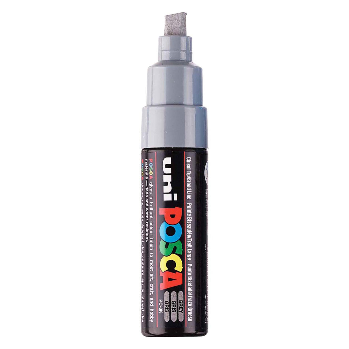 UNI-POSCA POSCA-Marker, AFM PC-8K, Liniendicke 8 mm, breit, grau, 1 Stück