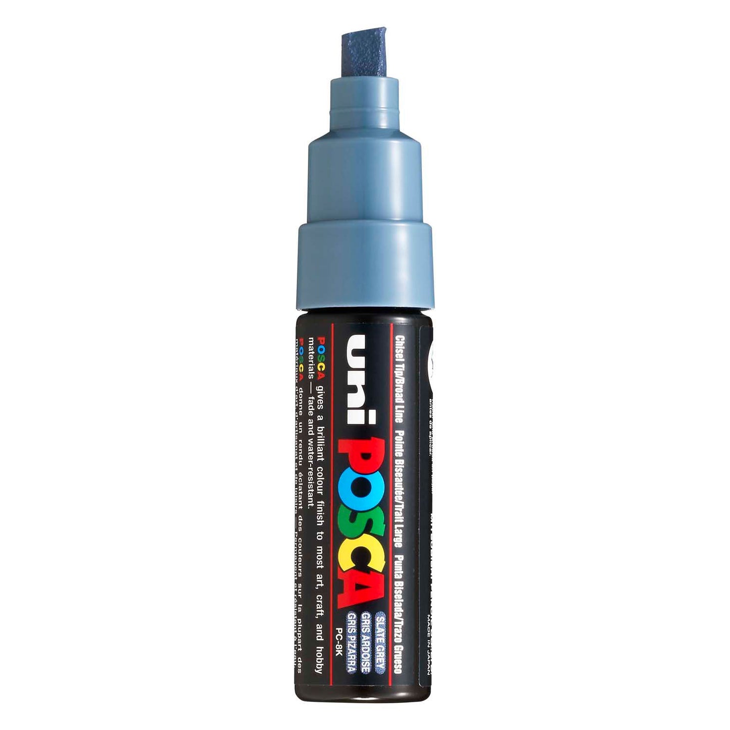 UNI-POSCA POSCA-Marker, AFM PC-8K, Liniendicke 8 mm, breit, schiefergrau, 1 Stück