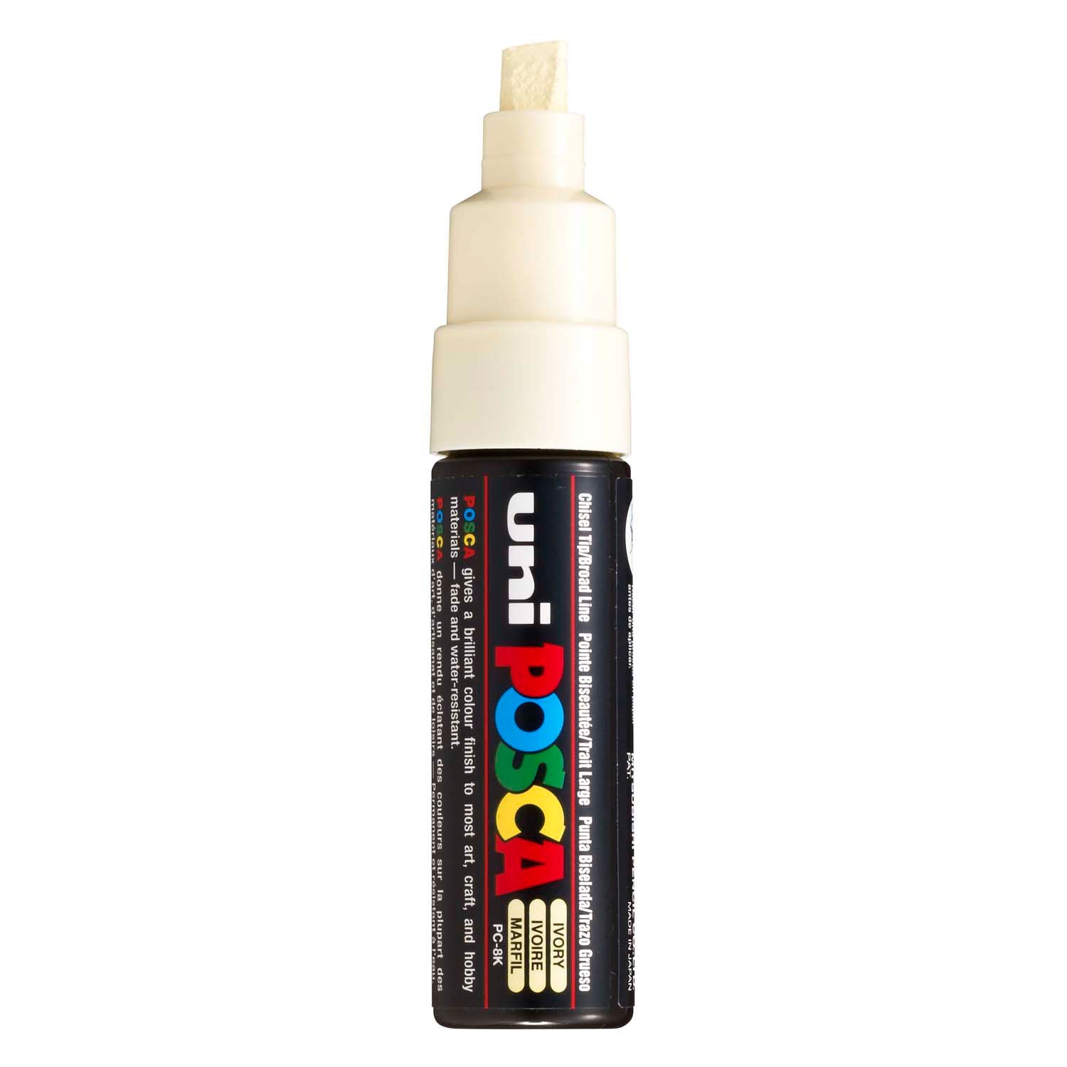 UNI-POSCA POSCA-Marker, AFM PC-8K, Liniendicke 8 mm, breit, Elfenbein, 1 Stück
