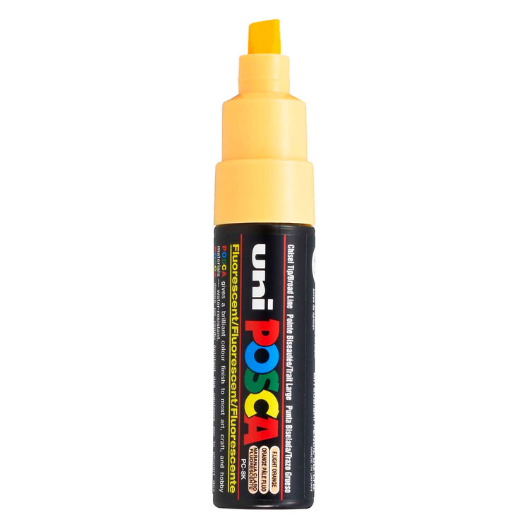 UNI-POSCA POSCA-Marker, AFM PC-8K, Liniendicke 8 mm, breit, Fluorer-Lichtorange, 1 Stück