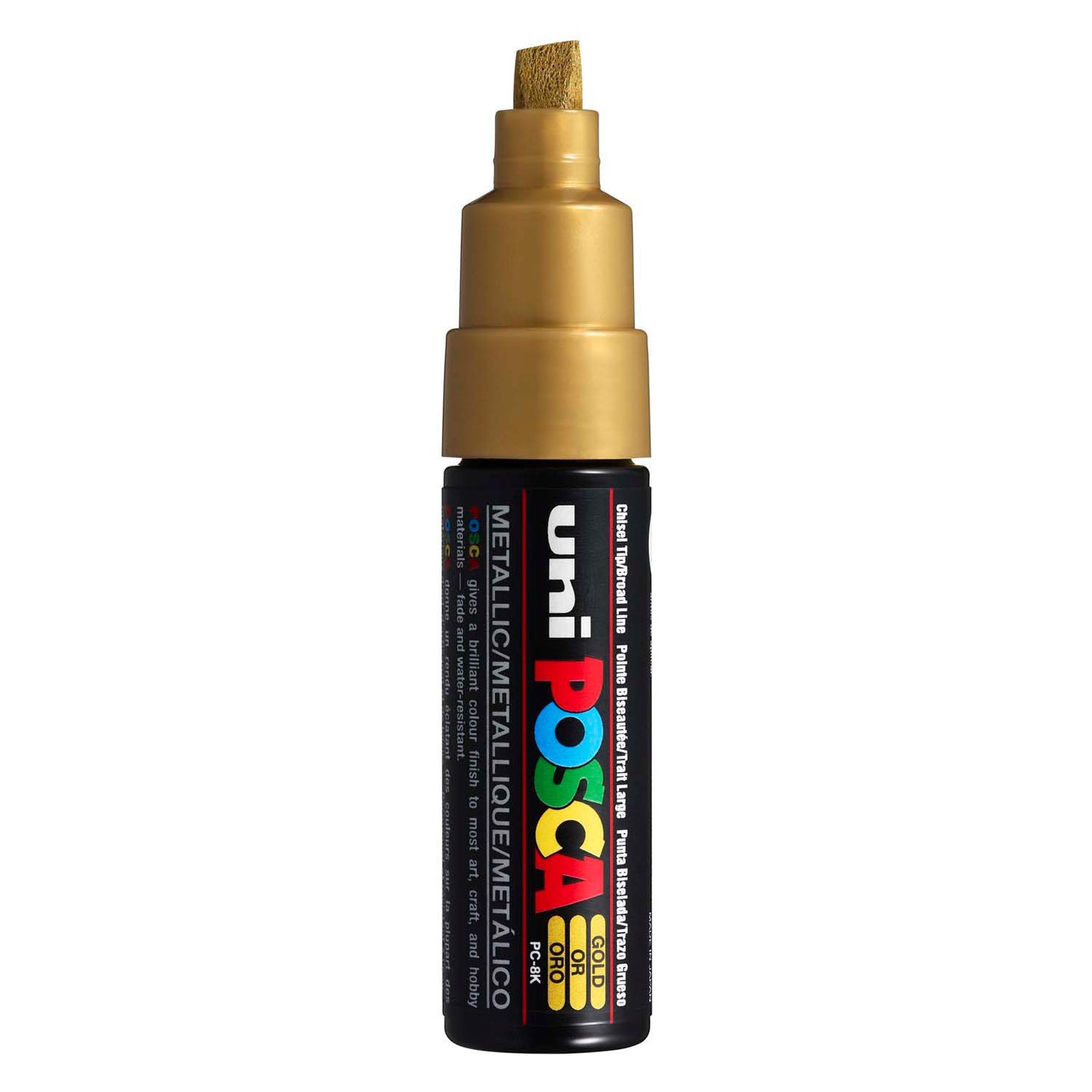 UNI-POSCA POSCA-Marker, AFM PC-8K, Liniendicke 8 mm, breit, Gold, 1 Stück