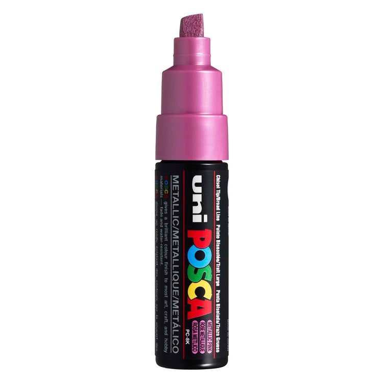 UNI-POSCA POSCA-Marker, AFM PC-8K, Liniendicke 8 mm, breit, metallisches Rosa, 1 Stück