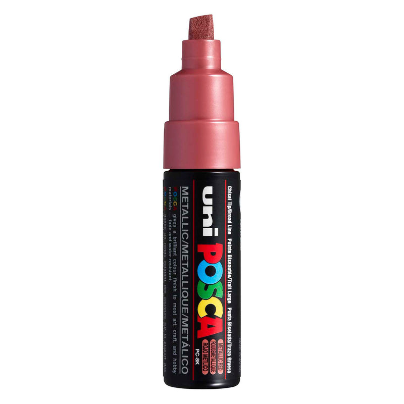 UNI-POSCA POSCA-Marker, AFM PC-8K, Liniendicke 8 mm, breit, rotes Metallic, 1 Stück